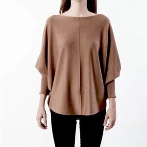 Jolie Reid 3/4 Dolman Sleeve Knit taupe Top Size Medium